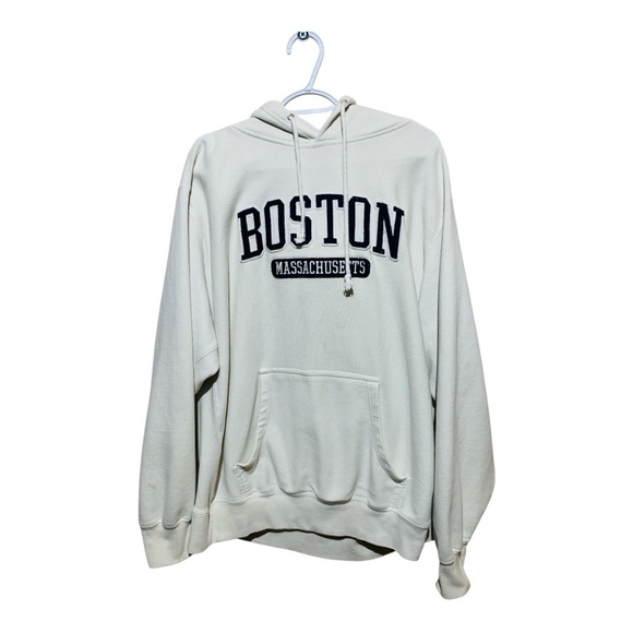 Pro Weave Boston Mass White Hoodie Size XL - Picture 1 of 3